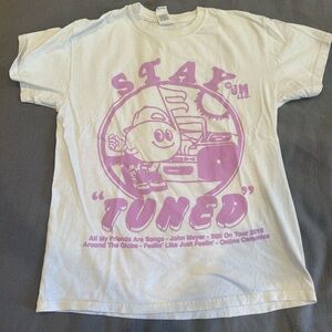 John Mayer Graphic T-Shirt - White and Pink